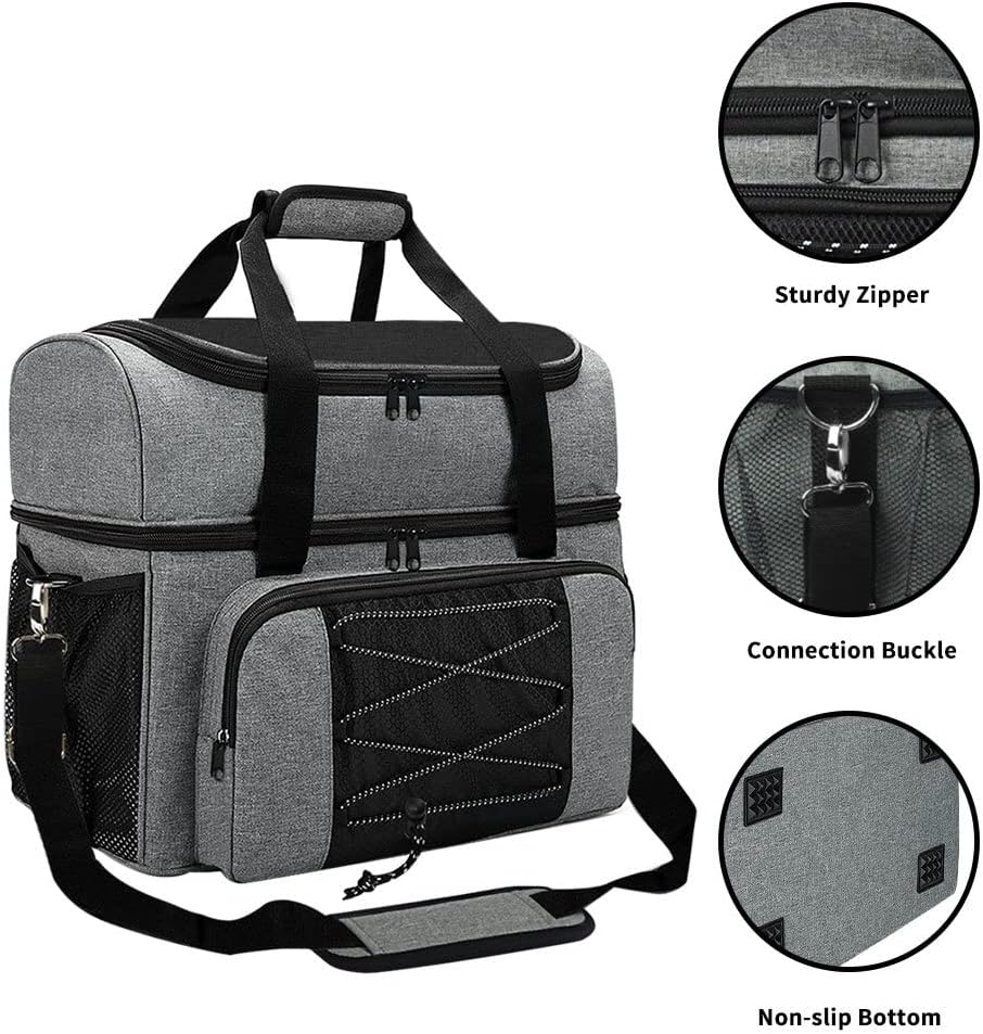 Bowling Bag for 2 Balls Portable Bowling Tote Bag with Padded Ball Holder for Double Ball and Pair of Bowling Shoes up to Mens 16 โ image 4