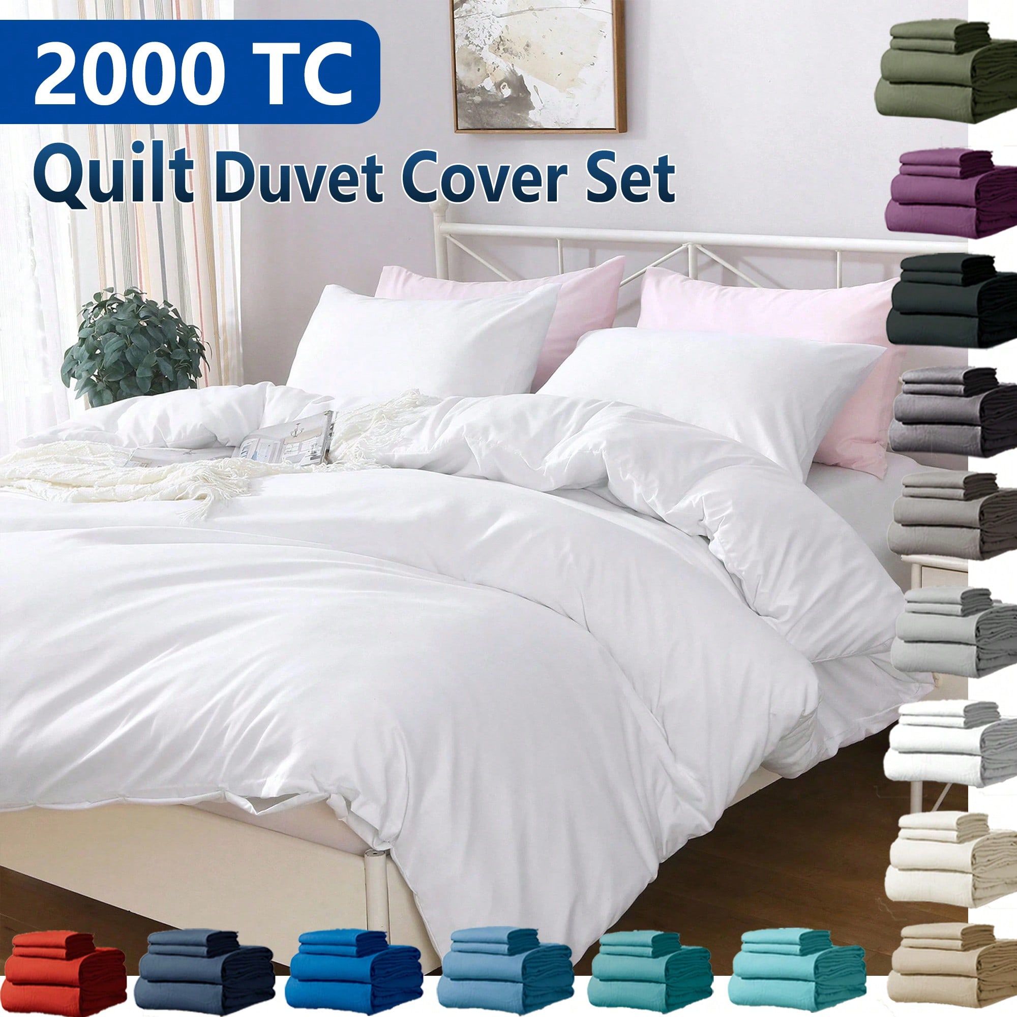 Hotel Soft Microfiber Duvet Cover Set-2000TC Quilt Cover Set & Pillowcases -1 Donna Cover Zipper Closure & 1 x Pillowcases-Breathable Bedding - Wrinkle, Fade