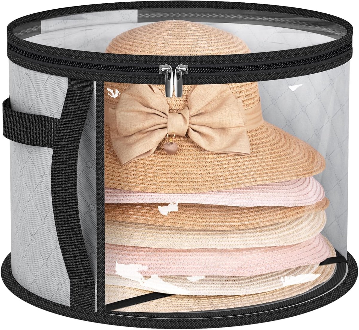 Hat Box - Hat Storage Box - Storage Box for Hats - Round Hat Boxes - Foldable Hat Storage Boxes - Stackable Hat Organizer - Baseball Cap Organizer - Hat Box