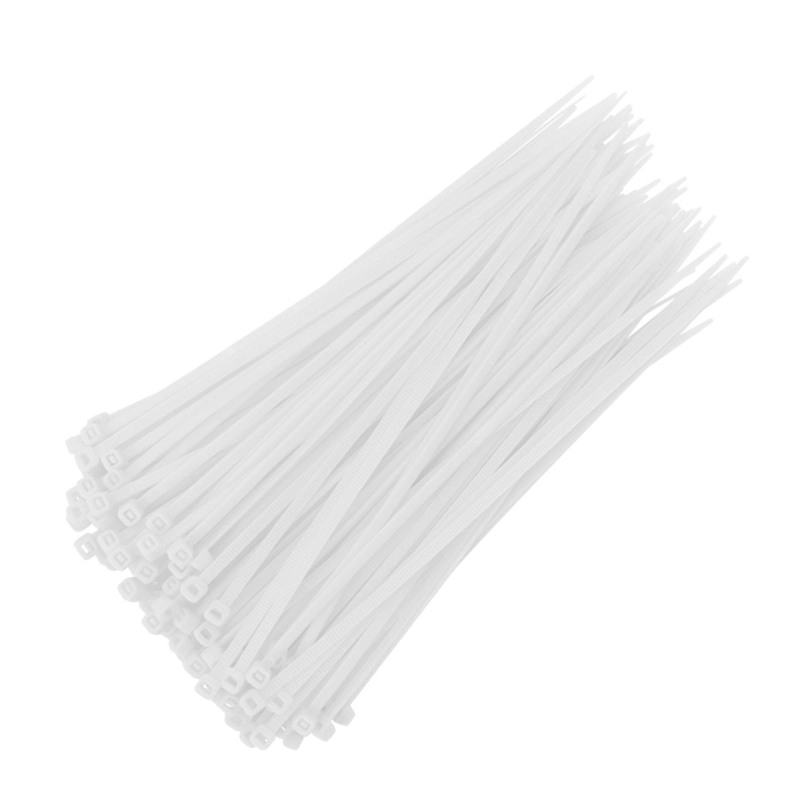 6 Inch White Zip Ties, 100 PCS Cable Zip Ties, 18 Lbs- Heavy Duty Tensile Strength, UV Resistant Strong Nylon Cable Ties, Self-Locking 6" Tie Wraps, Ideal for