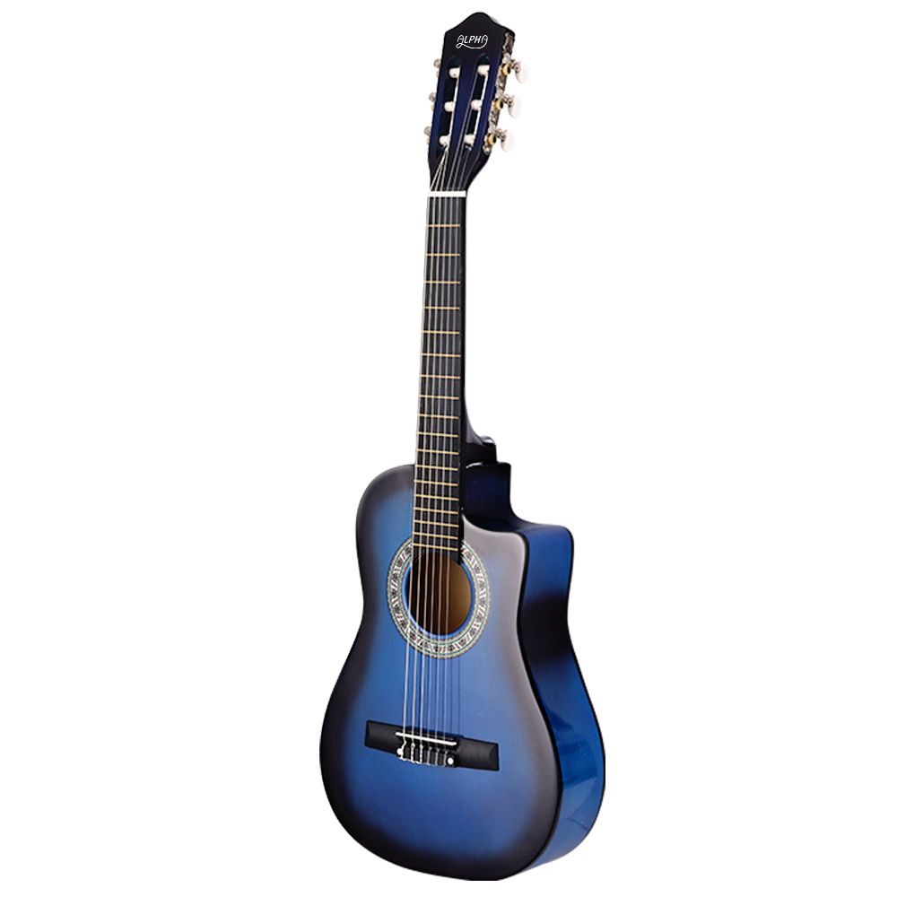 Alpha 34 Inch Classical Guitar Wooden Body Nylon String Beginner Kids Gift Blue — image 3