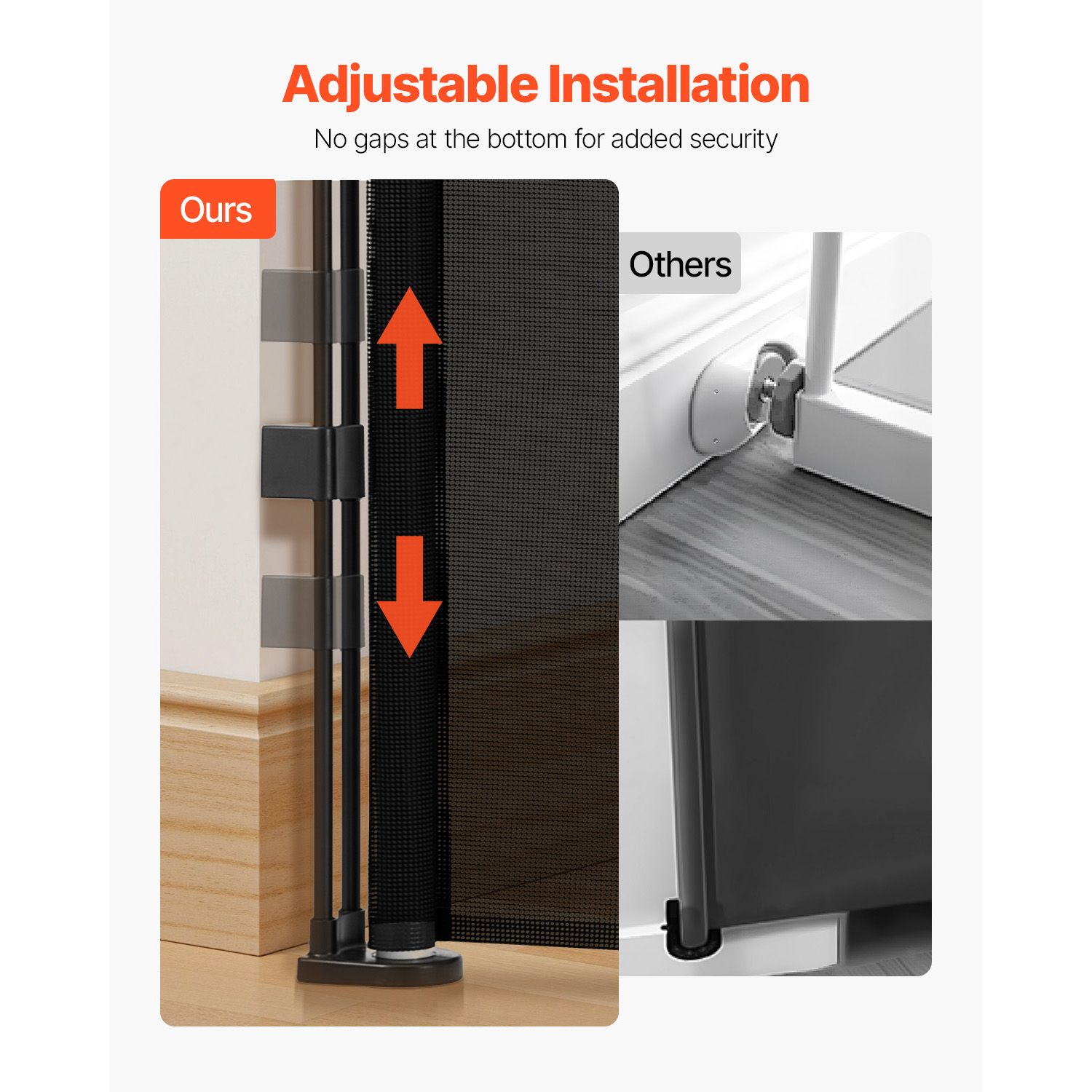 Retractable Baby Gate, 870 mm Tall, Extends up to 2800 mm Wide, Retractable Gate for Kids or Pets, Mesh Material, Easy to Install for Indoor Stairs, Doorways — image 3