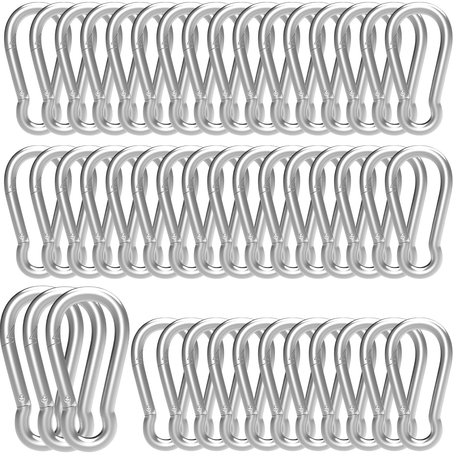 Karabiner Hook - 50 pieces - M6 - Karabiner Hook Clip - Spring - Karabiner Hook - Keychain - For gym - Climbing lock - Karabiner Hook Clip - Hanging plants