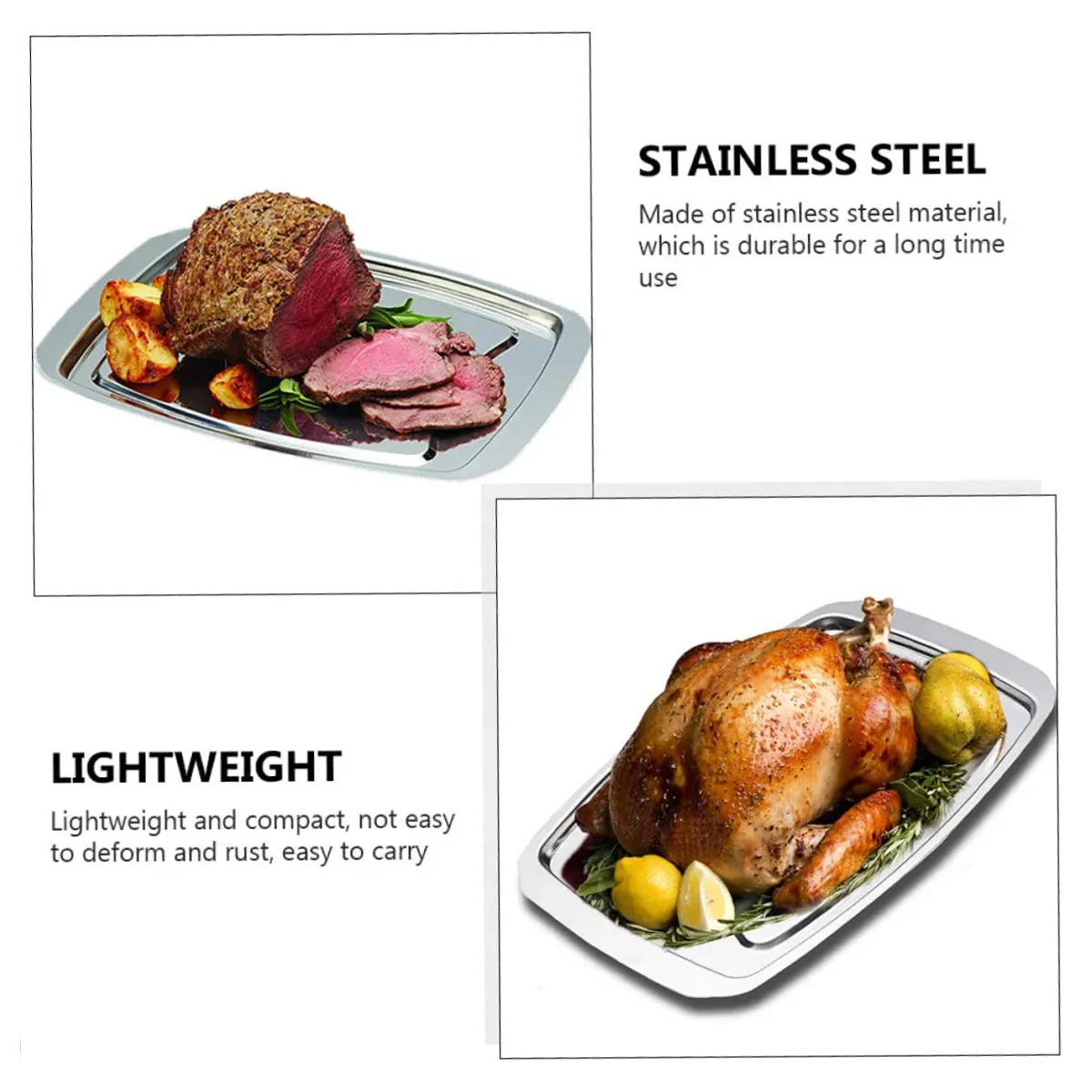 Stainless Steel Grill Plate Meat Roasting Tray with Spikes Barbecue Rack Tool — image 6