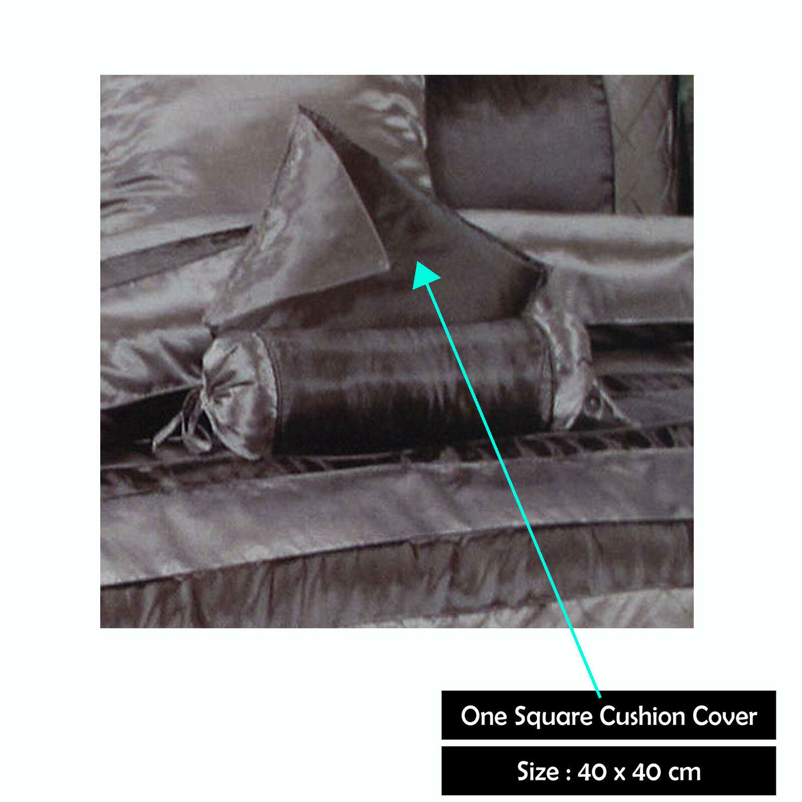 Boudoir Caledonia Black Silver Square Cushion Cover — image 2