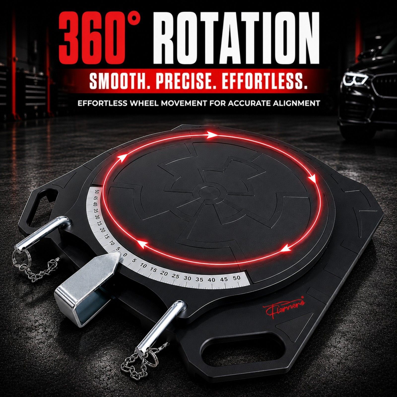 2 pc Aluminum Wheel Alignment Turntable Pair 360° Rotating Turn Plate 2 Ton — image 3