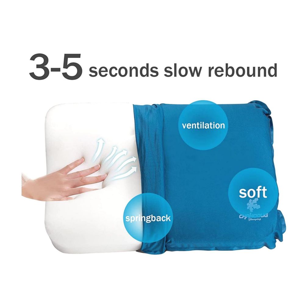 Self Inflating Camping Pillow with Ergonomic 3D Support - Gold โ image 4