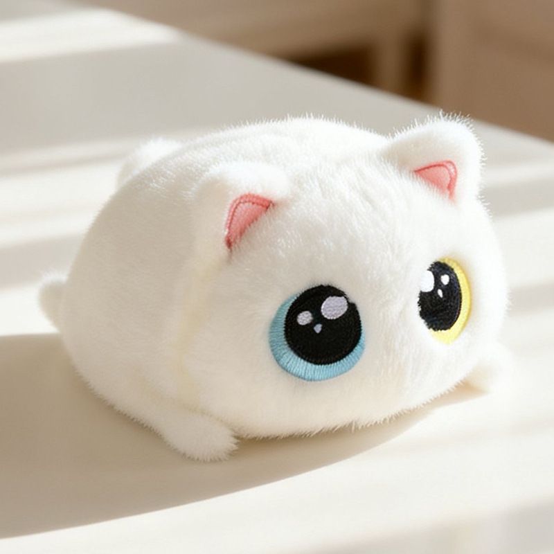 ✨ Kawaii Big-Eyed Cat Plushie | 15cm Palm-Sized Soft Stuffed Toy | Calico & Siamese Multi-Color Styles, Adorable Desk Pet & Cuddly Companion!/Heteropupillary
