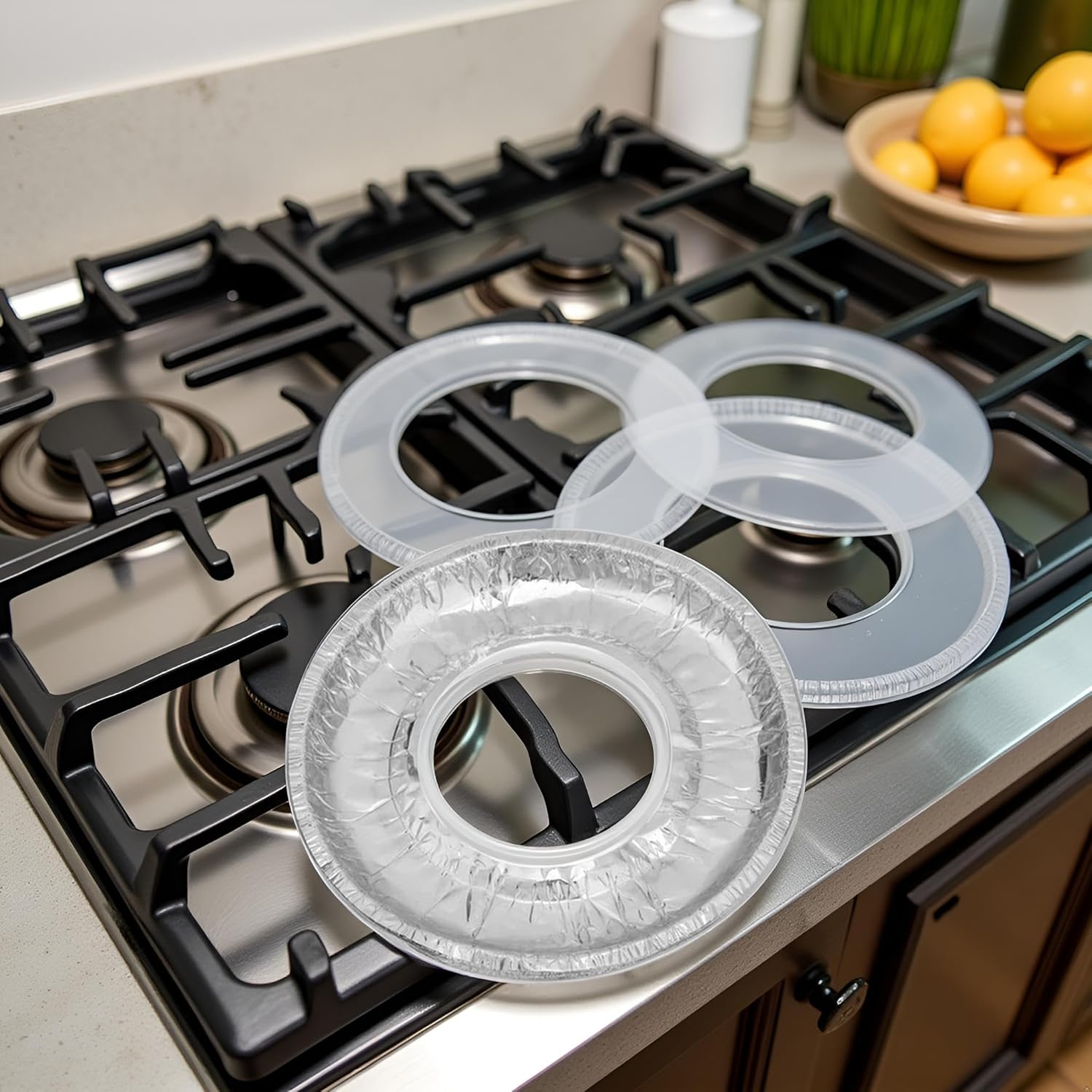 10 Pcs Round Aluminum Foil Stove Burner Covers Disposable Heavy Thick Quality Bib Liners Drip Pans Gas Range Top Protectors Accessories — image 2
