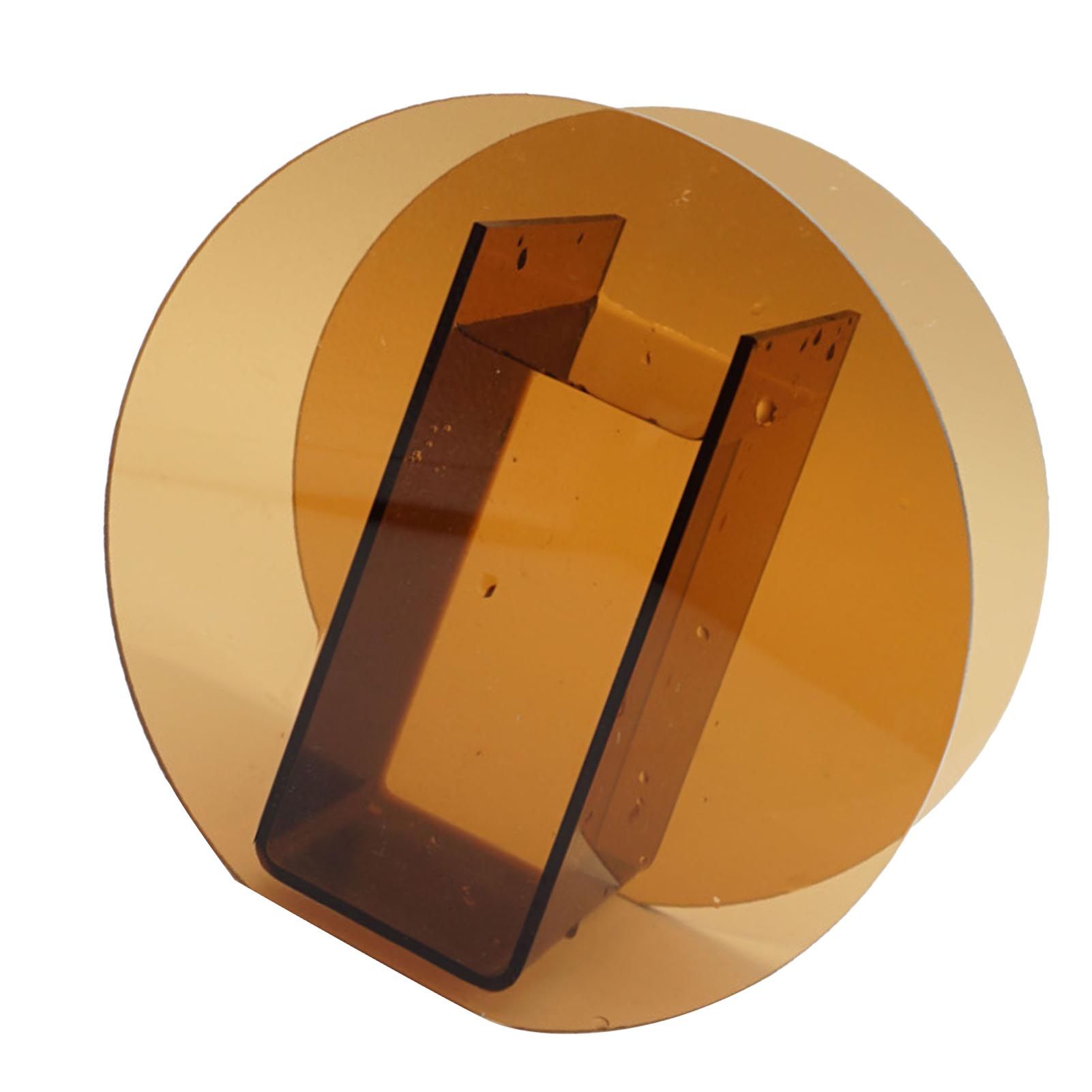 Brown Acrylic Vase Transparent Decorative Flower Vase Nordic Glass Vase Ornament for Office Living Room Book Shelf Brown Circle — image 3