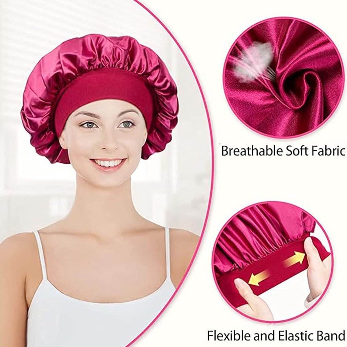 1 Silk sleep cap - men's sleep cap-satin sleep cap- men's hat-Sleep cap - Breathable hair accessory for curly hair - Silk sleep cap — image 3
