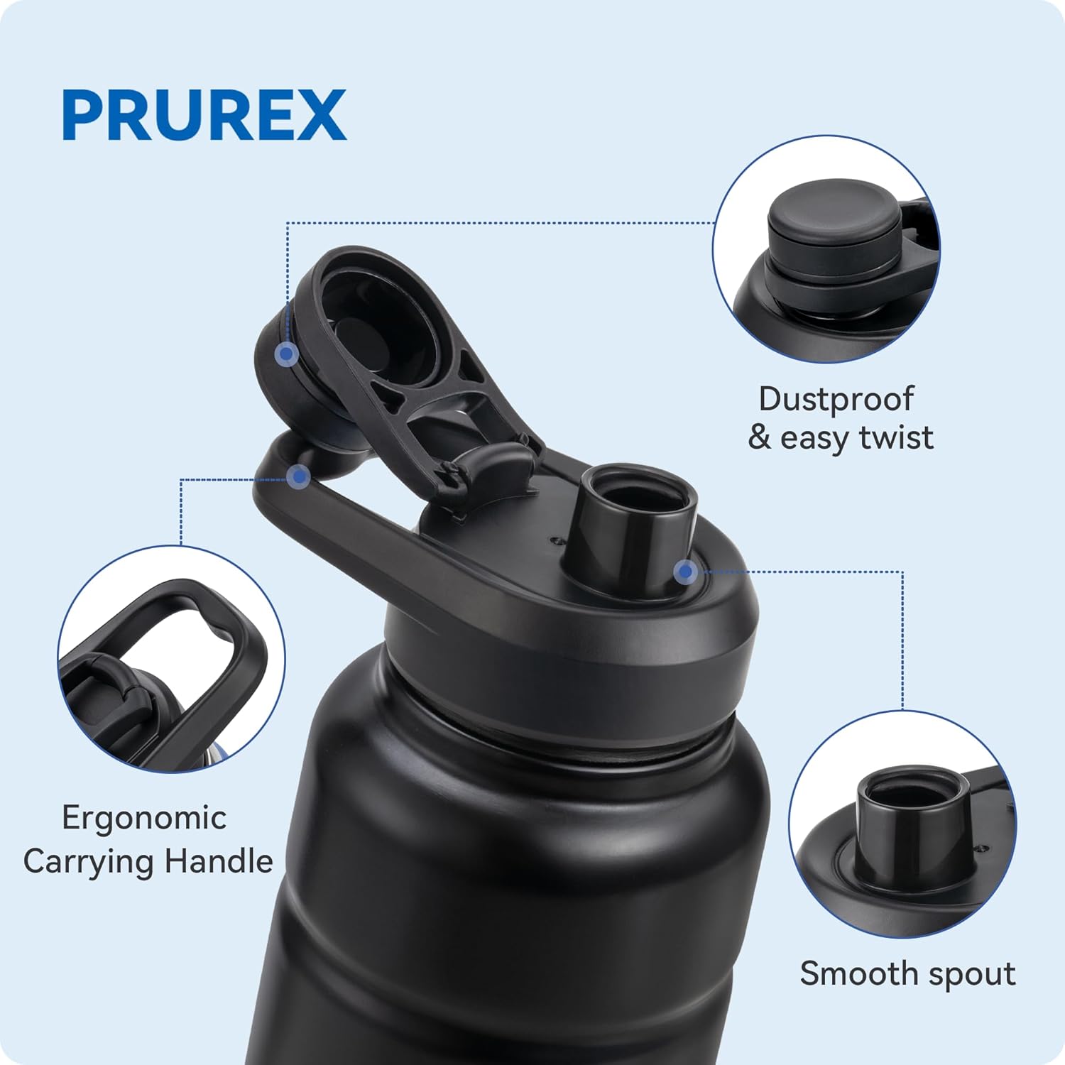 Replacement Lid for Bubba Water Bottle 24 32 40 OZ, Spout Lid with Ergonomic Handle for Bubba Trailblazer - Durable, BPA-Free & Leak-Proof — image 6
