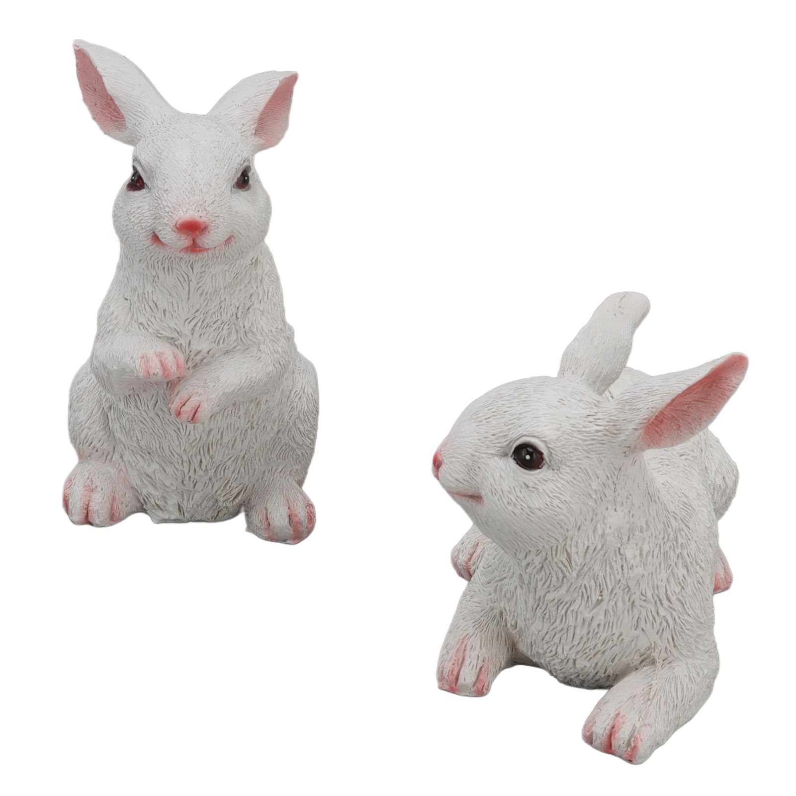 1 Pair Bunny Rabbit Ornaments Decorations Resin Art Craft Animal Model Sculpture Statue Figurine for Balcony Garden โ image 4