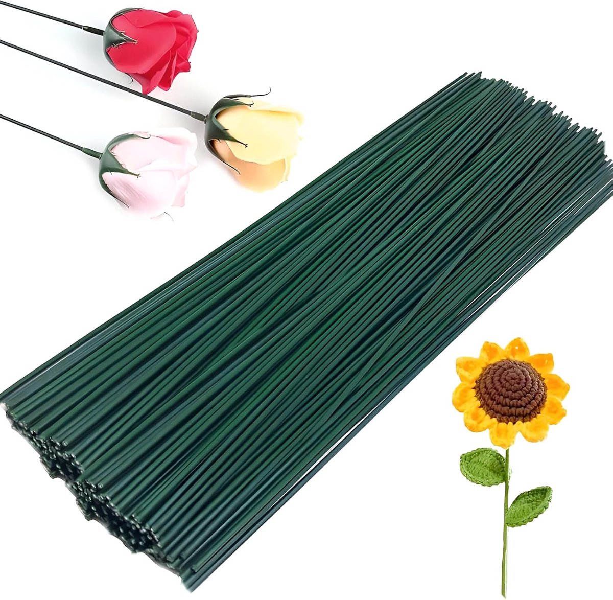 50 pieces - Floral wire - 30 cm * 2 mm - Flower stem - Flower arranging tools - Flexible floral wire stems - Plant accessories - DIY crafts - for bouquets