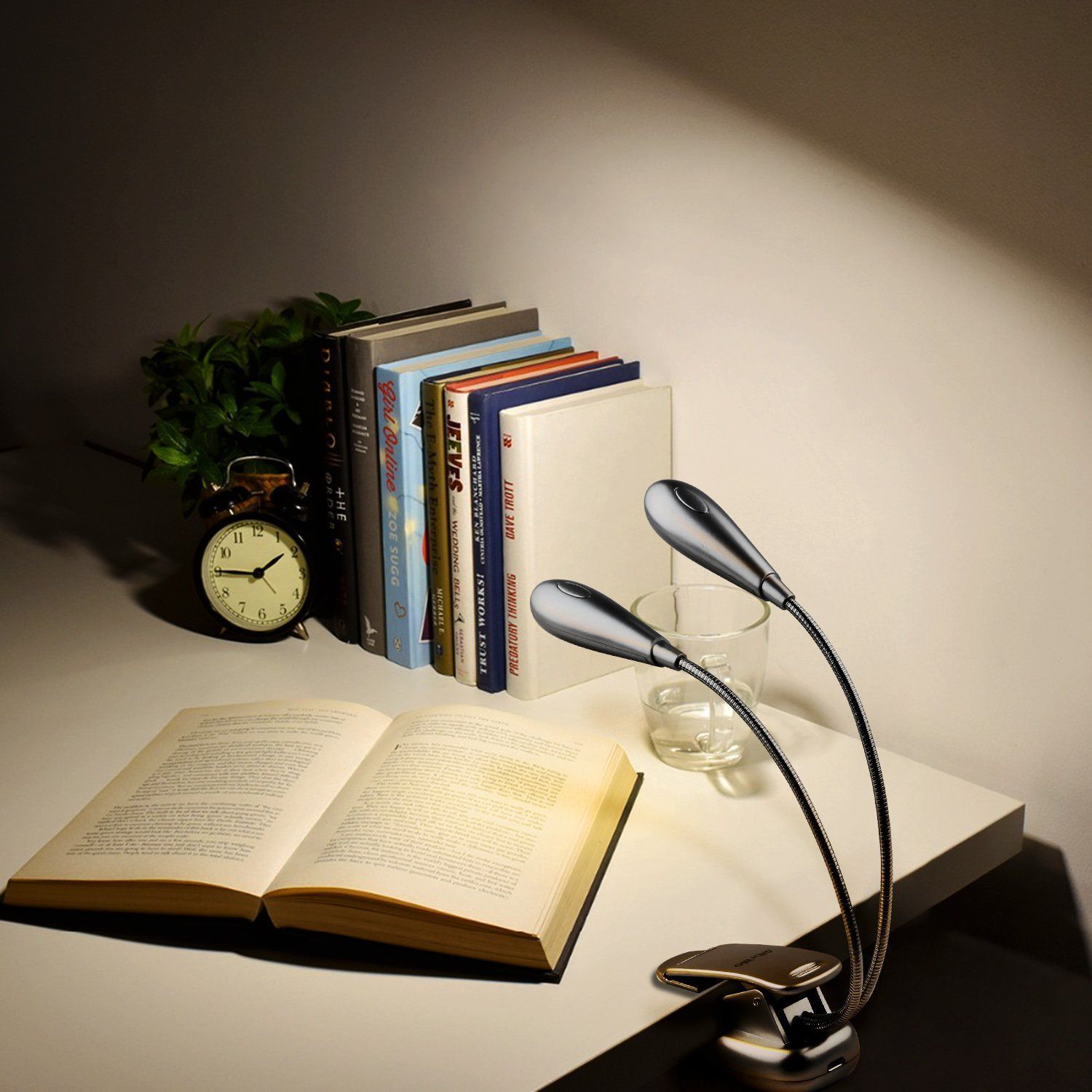Reading Light Rechargeable Book Light with Clip On Lamp with Flexible Goose Neck, Perfect for Music Stand,Travel — image 3