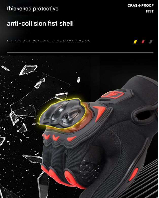 Size 2XL Black Protective Motorcycle Riding Gloves - Hard Knuckle Armour & Touchscreen Fingertips — image 6