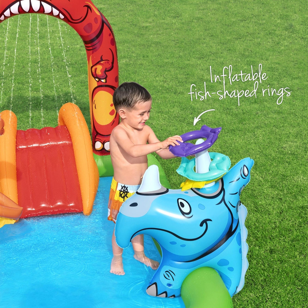 Bestway Kids Inflatable Play Splash Pool with Slide Ball Tossing Toys 242x140cm — image 5