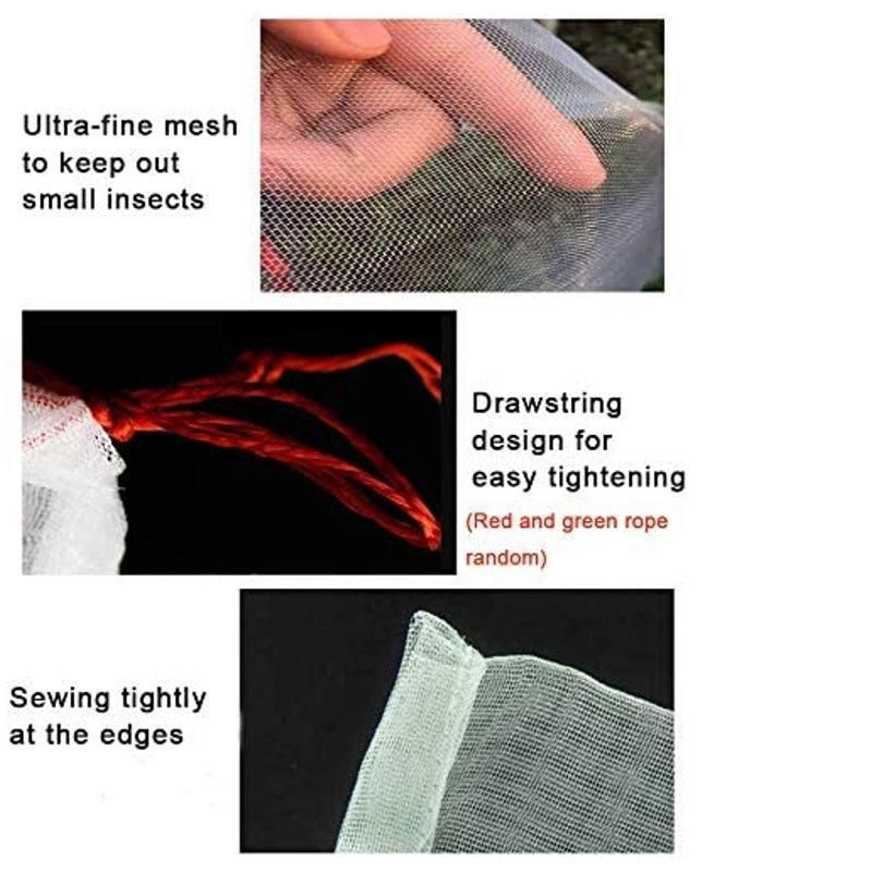 50X Fruit Net Bags Agriculture Garden Vegetable Protection Mesh Insect Proof - 45 × 30(50 PCS) — image 6