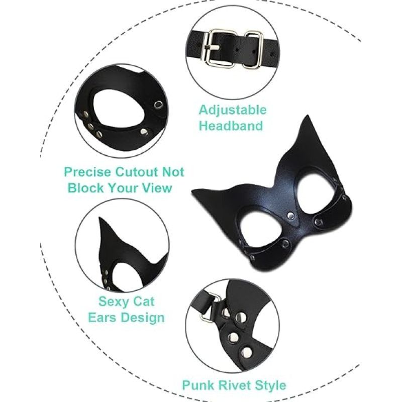 Cat Mask for Women, Masquerade Mask for women Bunny Mask Cat Face Mask for Night Club Cocktail Cosplay — image 2