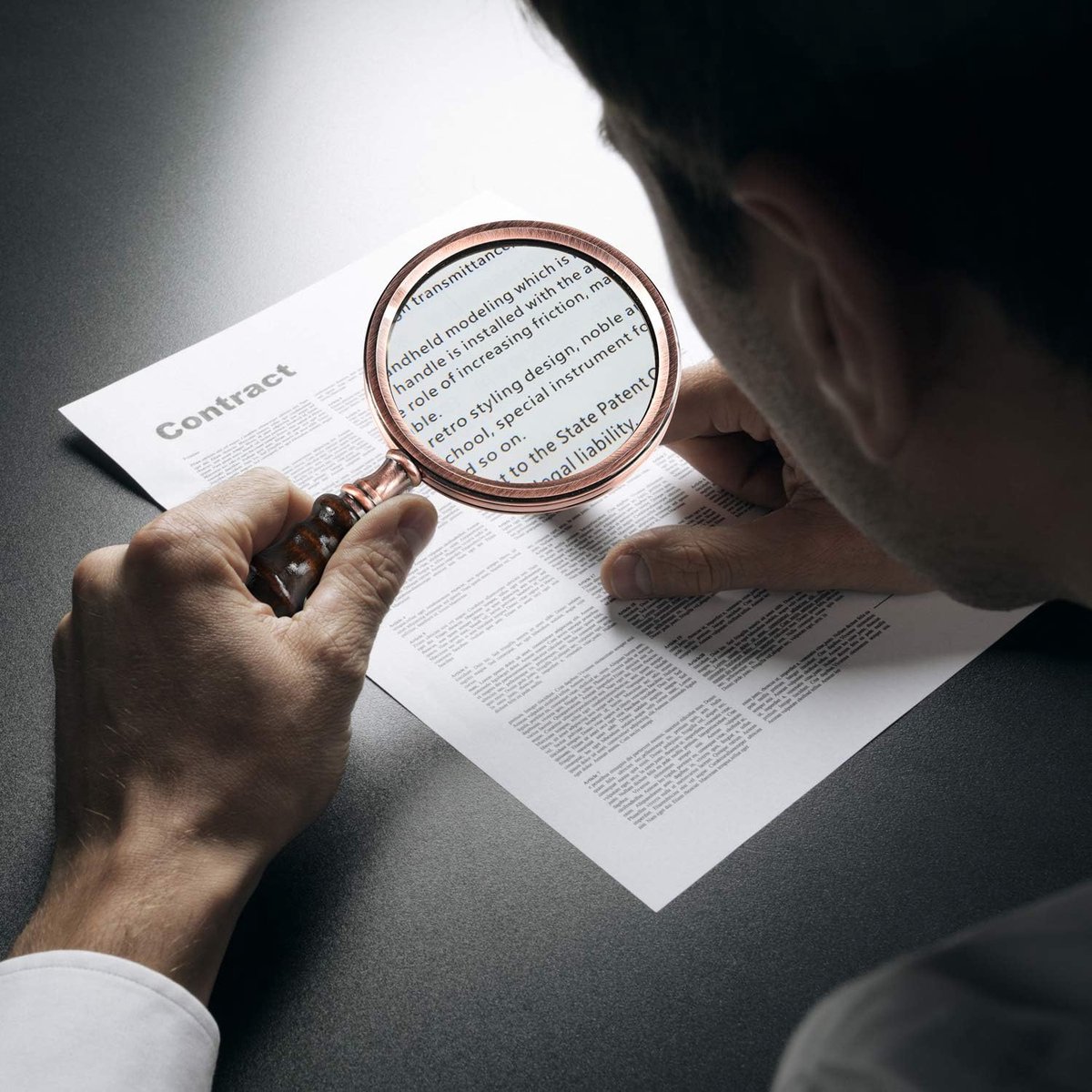 Magnifying glass - 10x magnification - 8.5 × 22.5 cm - wooden handle - Vintage - best reading magnifier — image 4