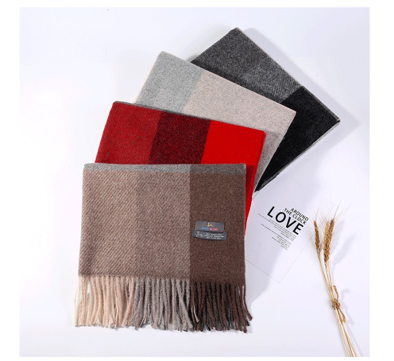 Cozy Color Block Fringe Scarf - Camel for Fall and Winter โ image 5