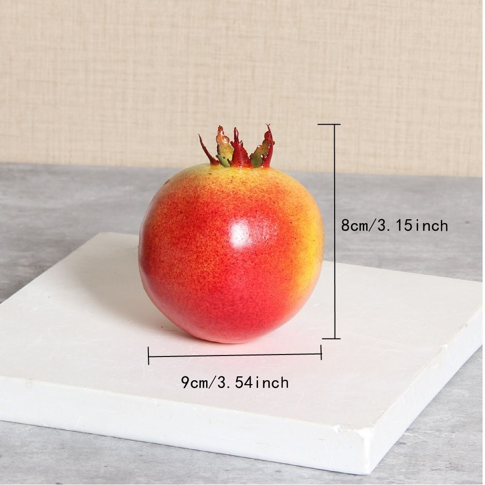 Artificial Pomegranate Fruit Pack of 1 Fake Fruits-Artificial Fruit Decorations Lifelike Simulation Pomegranate Plastic Fake — image 2