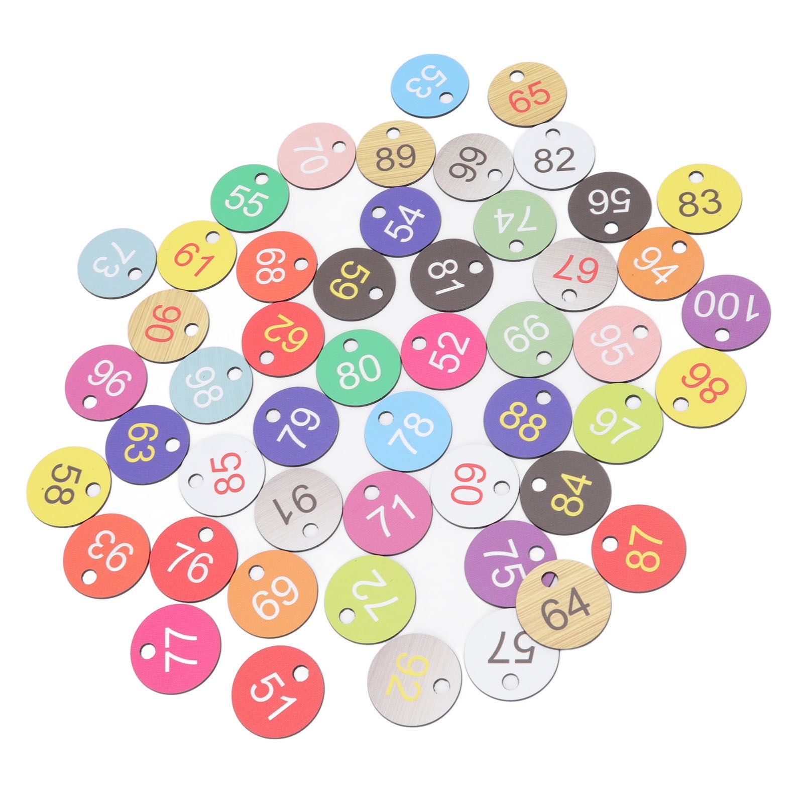 50Pcs Round Plastic Number Tags Plastic Number Labels for Beekeeping Livestock Farming 51-100 — image 2