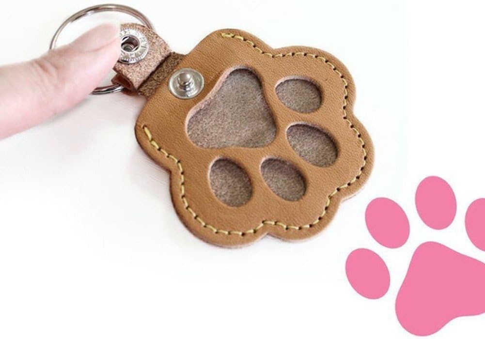 Pet Hair Storage Bag 3pcs Leather Cat Paw Keychain Portable Pet Hair Memorial Keepsake Keyring for Pet Commemorative โ image 2