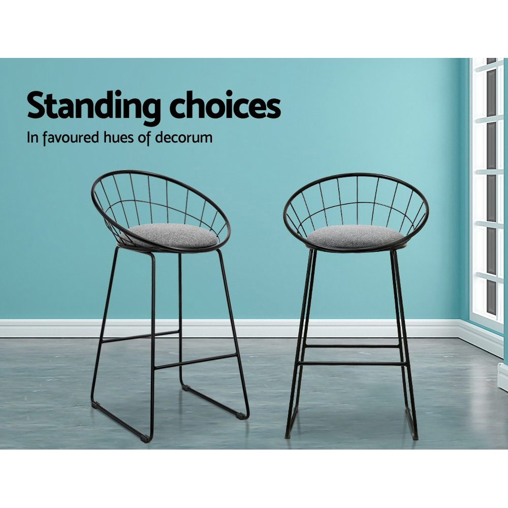 Artiss 2x Bar Stools Padded Seat Metal — image 6