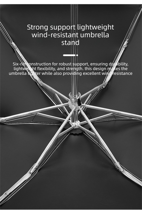 Compact Mini Pocket Umbrella UPF50+ Sun Protection Lightweight Travel Parasol - Windproof 5-Fold Rain Shade with Flat Gold Handle (Matcha Green) — image 6