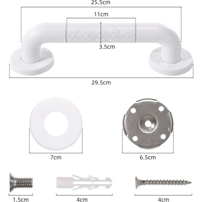 2 Stainless Steel Bathroom Grab Bars, 30Cm — image 2