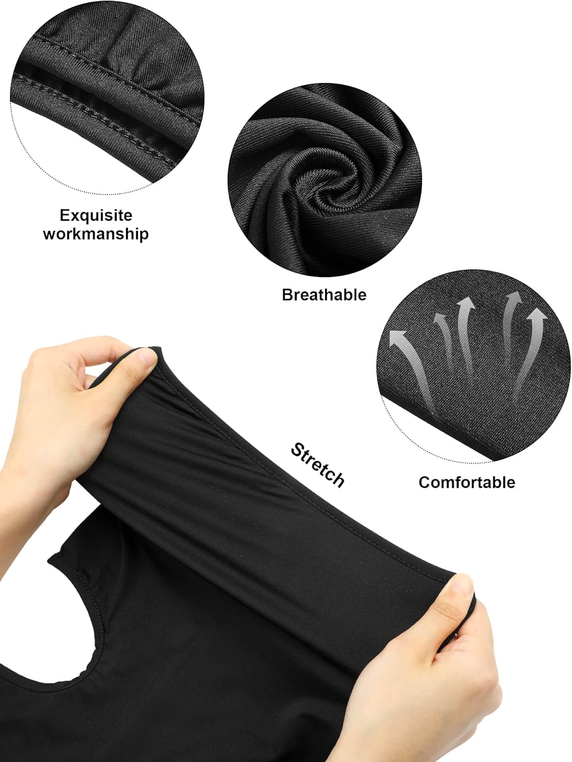 9 Pieces Balaclava Full Face Mask UV Sun Protection Face Cover Summer Cooling Neck Gaiter Breathable Windproof Hood (Black, Gray, Navy Blue), One Size — image 6