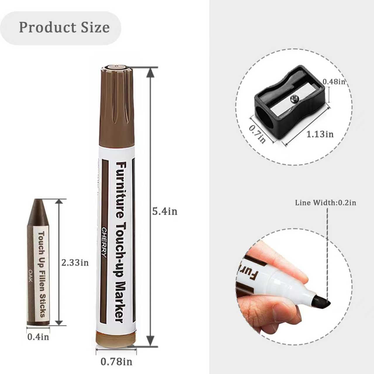 Repair Pen Wooden urniture loor Scratch Repair Markers and Wax Sticks Set o 21 or Stains, Scratches, Wood loors, Tables, Desks, Carpenters, Bedposts, Touch — image 2