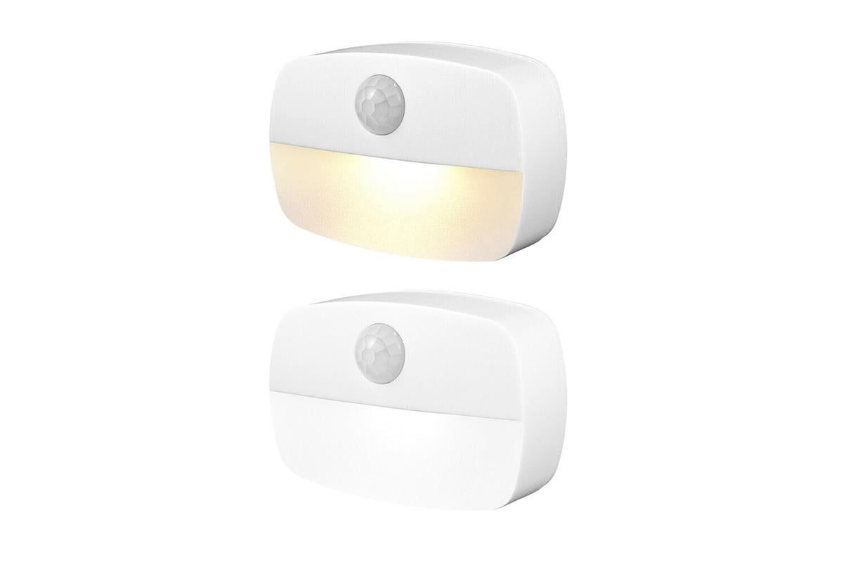 2PCS LED Motion Sensor Night Light Battery Powered Closet Stair Light