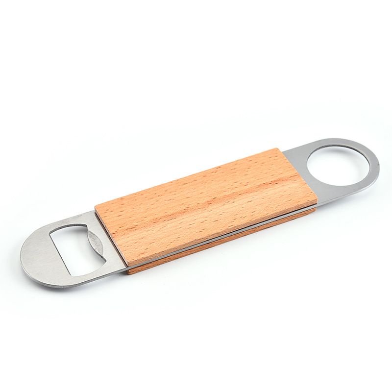 Bottle Opener,2pcs - Stainless Steel Beer Bottle Opener with Wooden Handle, Bartender Flat Beer Opener for Bar,Kitchen,Restaurant — image 3