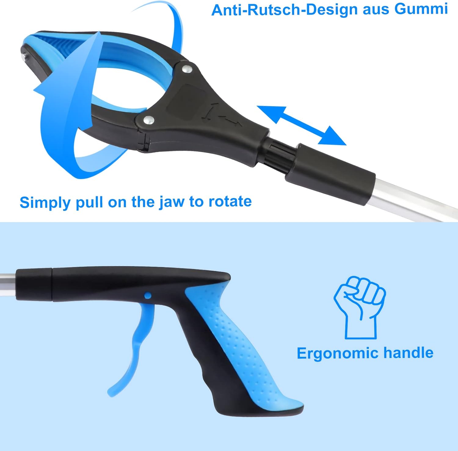 2 Pack Foldable Grabber Reachers with Magnetic Tips and 360 Degree Rotating Heads, 83 cm Litter Pickers for Home and Garden — image 5