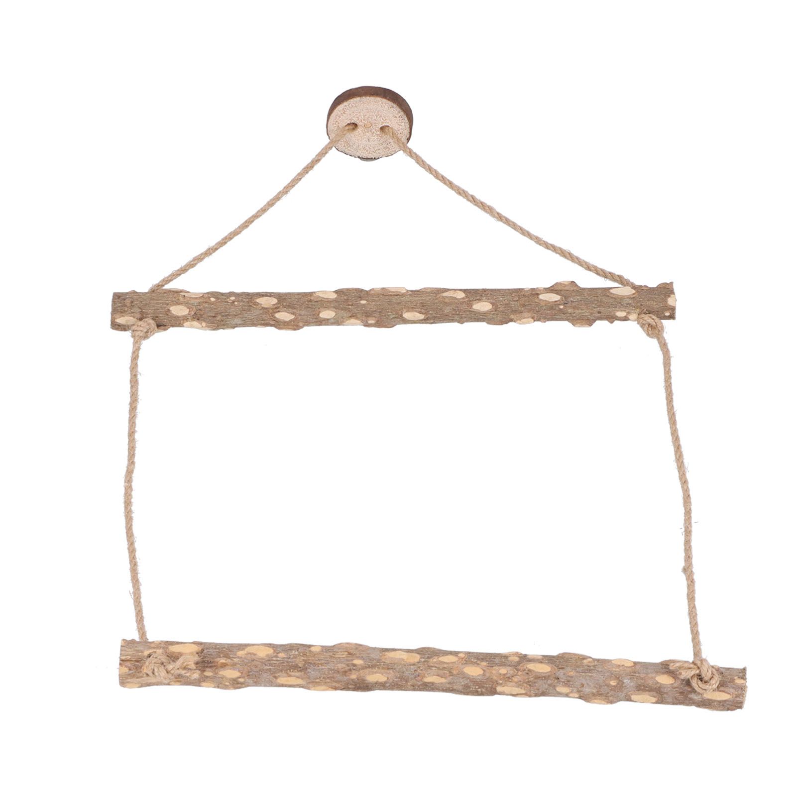 Large Bird Cage Swing Natural Wooden Safe Hanging Birds Standing Chewing Toy for Parrots — image 6