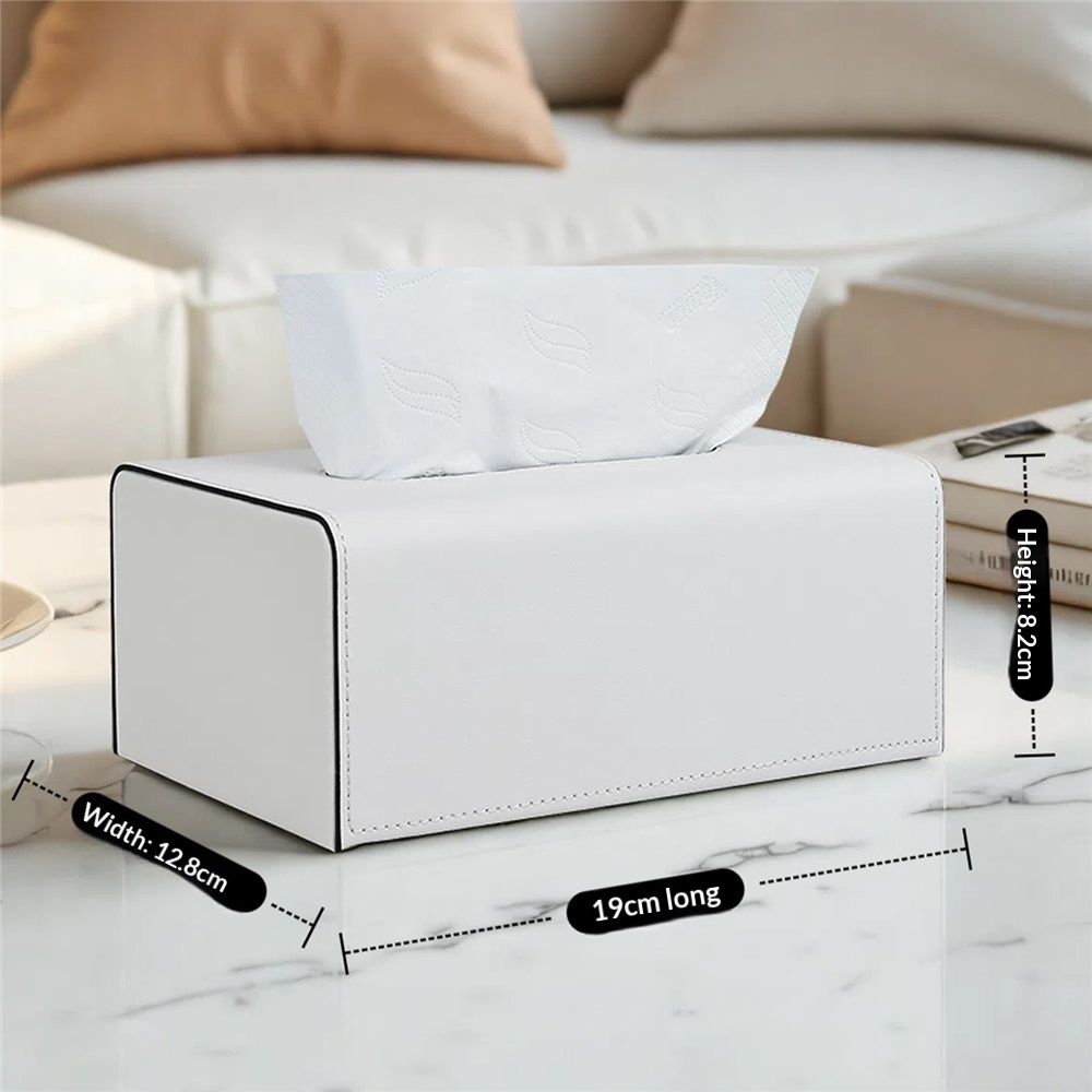 Tissue Box Cover, PU Leather Rectangular Tissue Box Holder with Magnetic Bottom Cover for Facial Tissues/Napkins, Office & Living Room Decor Box for Standard โ image 5