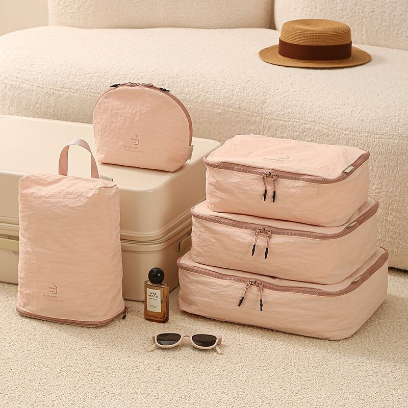 5-Piece Travel Packing Cubes, Wrinkle-Resistant Nylon Luggage Organizer Bags with Cosmetic Bag & Shoe Bag for Clothing and Toiletries Storage - Black — image 2