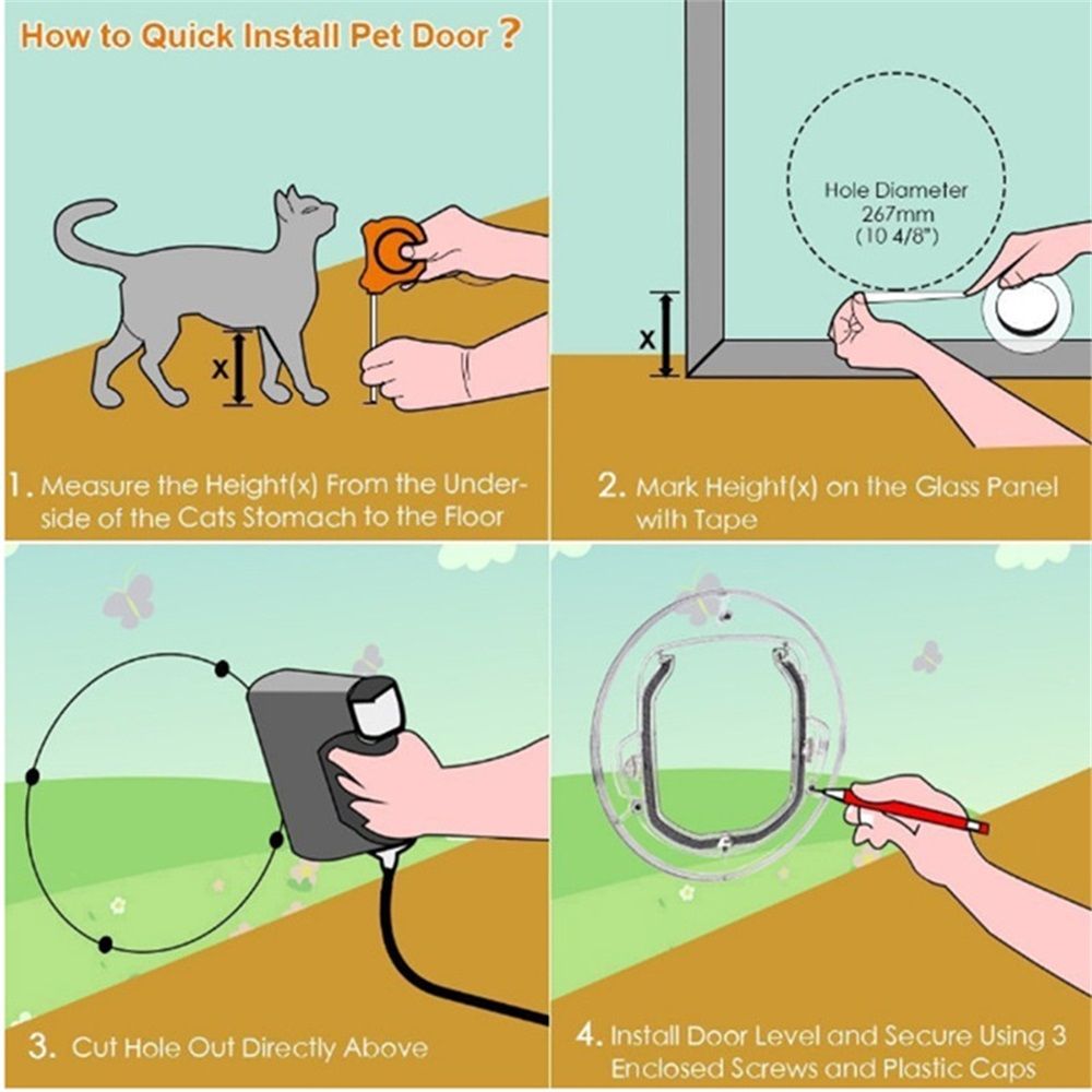 Ultra Clear Pet, Cat and Dog Door with Locks for Screens, Glass Doors and Windows up to Small, transparent — image 5