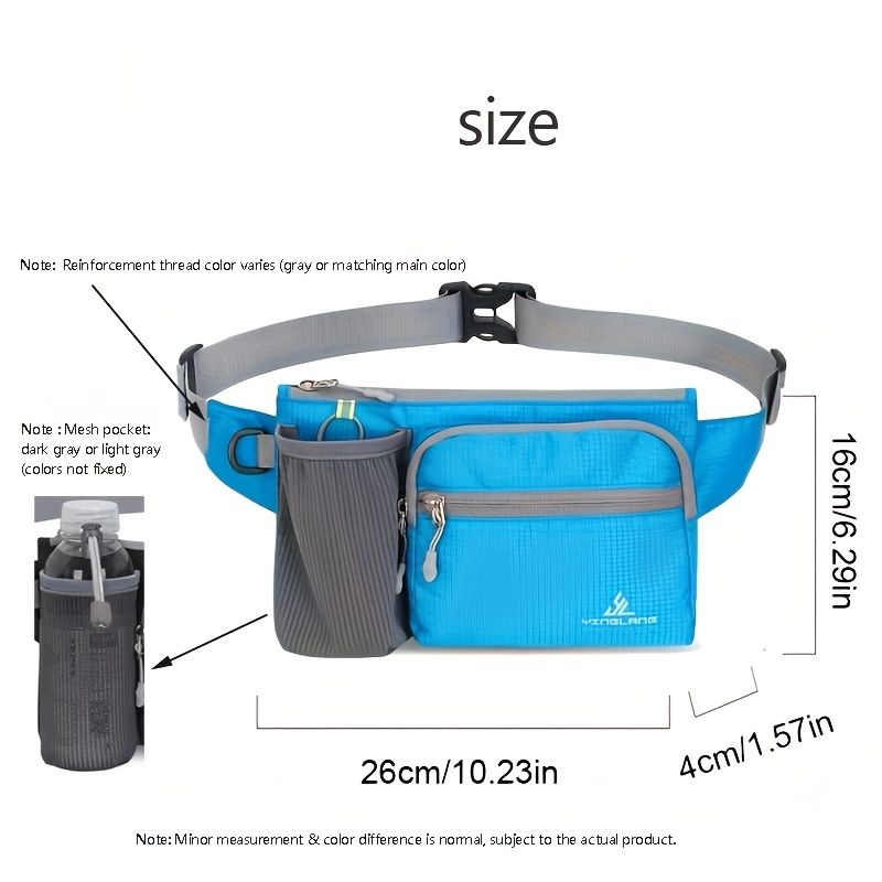 One pack sports outdoor leisure waist bag multifunctional can put water bottle belt bag waist mobile phone bag suitable for running fitness, shopping, hiking — image 4