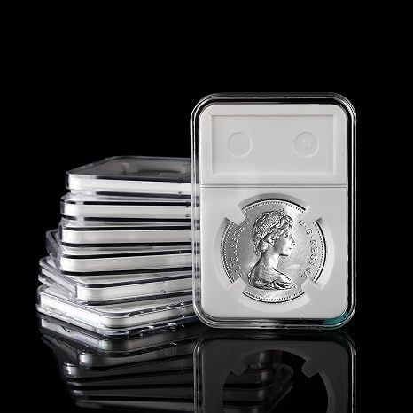 10 Packs 40mm Coin Slab Display Holder, Storage Case for American Silver Eagle 1 oz Coin, Clear Acrylic Cases for Coin Organize and Collection — image 3