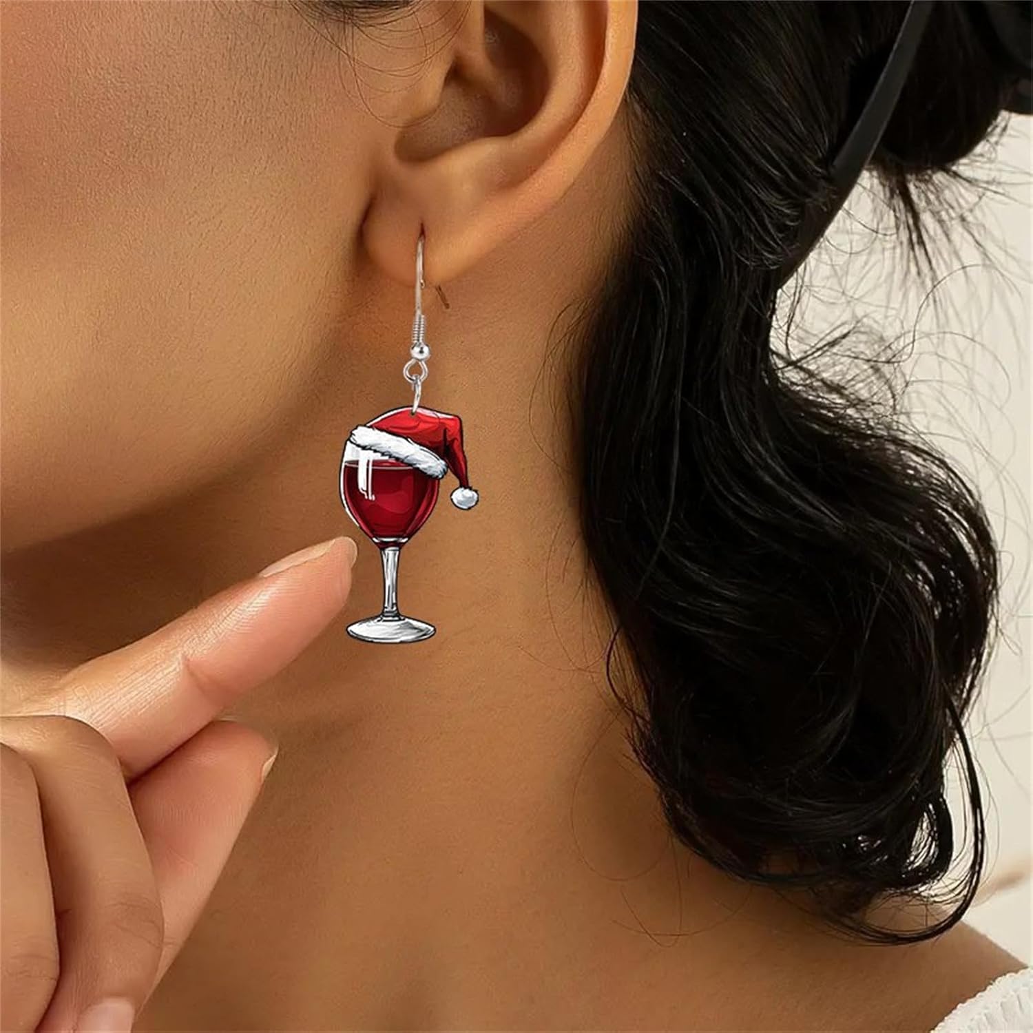 Wine Glass Earrings for Women Funny Creative Lightweight Acrylic Simulation Yellow Beer Whiskey Dangle Drop Earrings Holiday Party Chic Costume — image 4