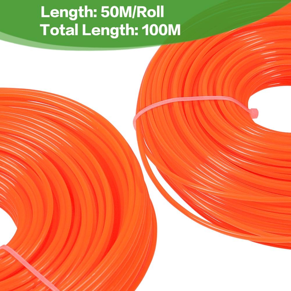String Trimmer Line 0.095-Inch, 328 Feet 2.4mm Round Nylon Weed Eater String for Grass, Weeds and Brush, Universal Fit for Gas and Electric Trimmers (Orange — image 4