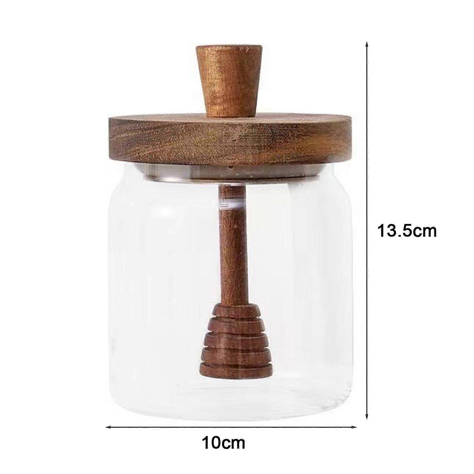 Honey Jar Set 500ml Glass with Wooden Spoon Lid, Airtight Transparent Honey Pot for Easy Monitoring, Wide Opening โ image 3