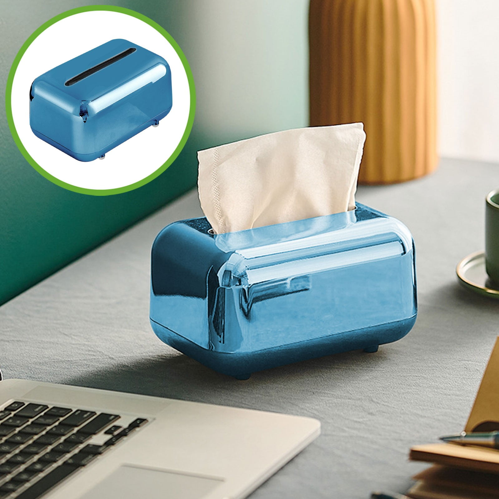Tissue Box Cover Square 6x4x5" - Acrylic Tissue Box Holder, Elegant Tissue Holder & Napkin Dispenser for Home - Modern Kleenex Box Covers for Office β image 2