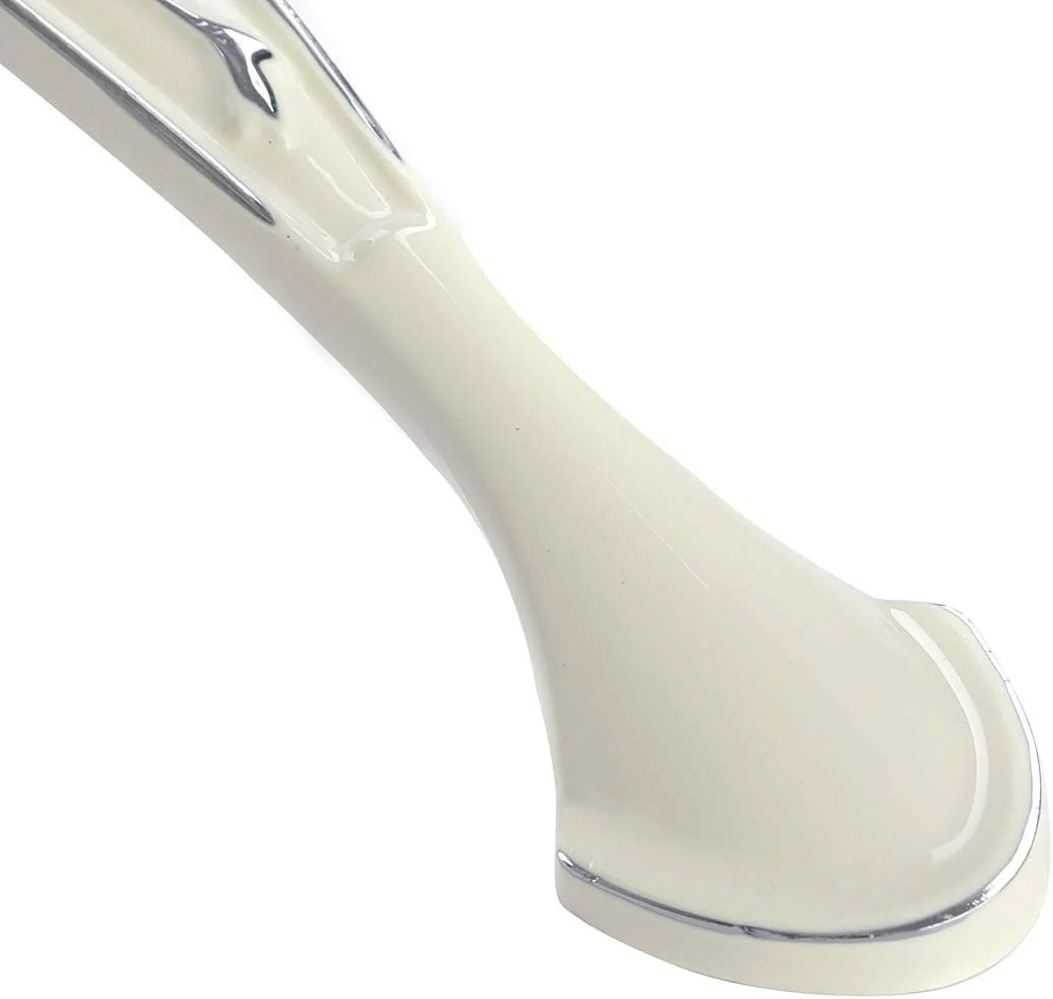 3 Pack Floral Cabinet Pull Handles, Solid Zinc Alloy Hardware, 3.8 In Hole Distance, Silver Ivory โ image 3