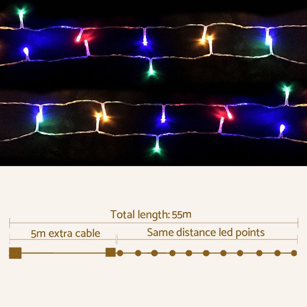 Jingle Jollys 50M Christmas Lights String Light Xmas Decoration Multi Colour — image 2