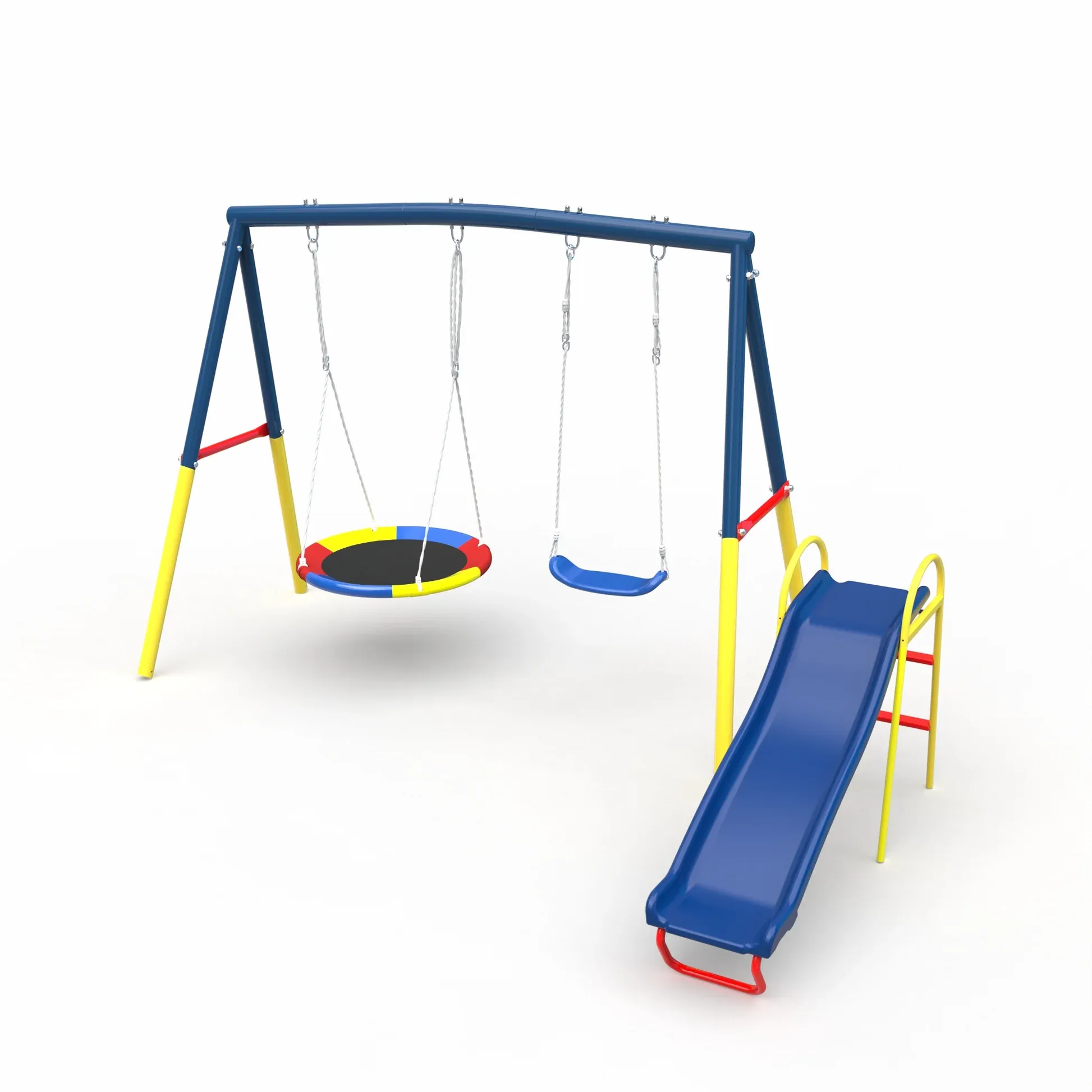 Swing Sets with Kids Slide for Backyard Outdoor, Metal and PE โ image 4