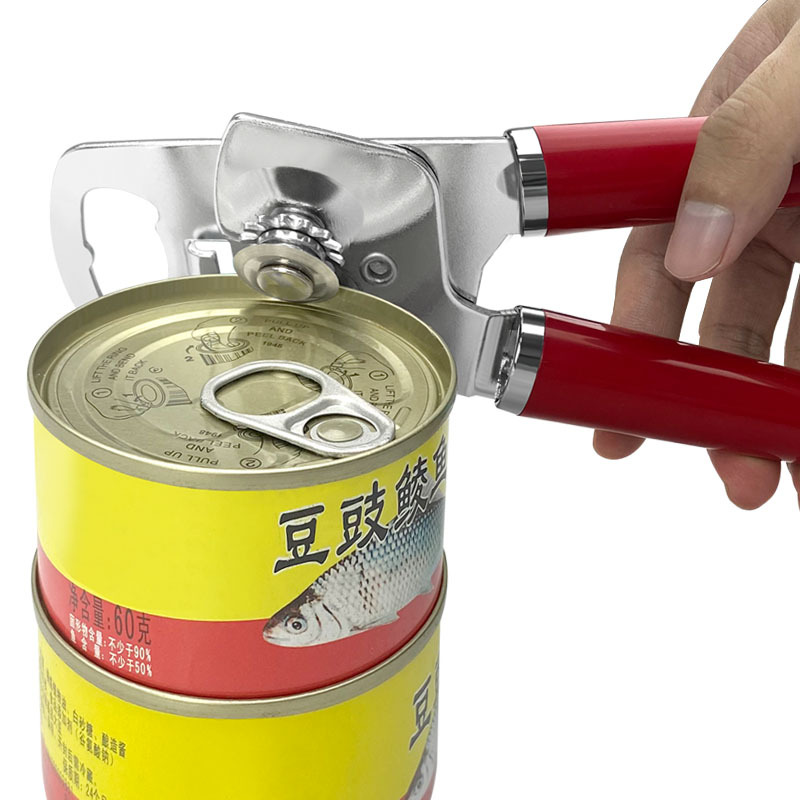 Red (2-Pack) Heavy-Duty Manual Can Opener - Ergonomic 3-in-1 Tool with Stainless Steel Cutter & Bottle Opener โ image 2